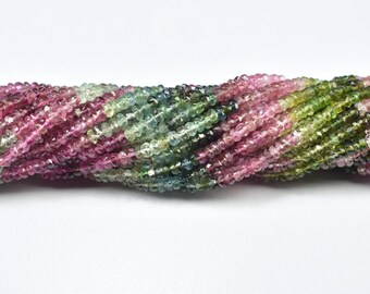 AAA Multi Tourmaline Faceted Beads, Tourmaline Rondelle Beads, Natural Tourmaline Bead, Tourmaline Gemstone Beads, Tourmaline Jewelry Making
