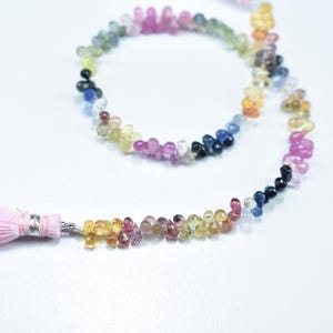 Multi Sapphire Faceted Drops Beads, Natural Multi Sapphire Beads, 2.5X3.5-2.5X4.5mm Sapphire Faceted Bead, Multi Sapphire Teardrop Briolette
