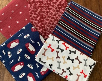 De-Stash Lot of Dog-Themed Riley Blake Fat Quarters