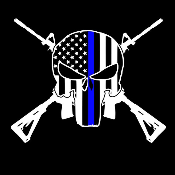 Thin blue line punisher shirt Clearance