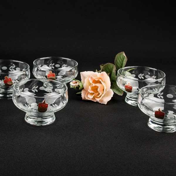 Desertschalen Set 5 Stück Kristallglas Vintage Tischgeschirr Retro Tischkultur