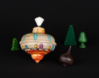 Blechspielzeug Kreisel Holzkreisel Vintage Spielzeug Retro Geschicklichkeitsspiel