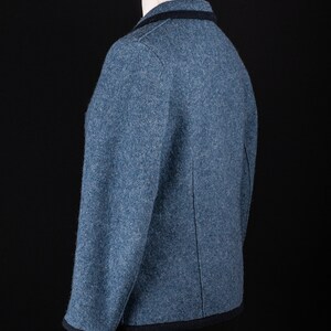 Women's jacket in traditional style, blue, vintage from the 90s, retro in a loden-like look. image 2
