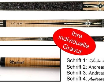 Pool Queue J. Cooper Pool Billard Queue mit Gravur, tolle Geschenk Idee