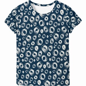 Jersey 16,90EUR/m Theo Kreise weiß auf blau Meterware Damenstoff Bild 6