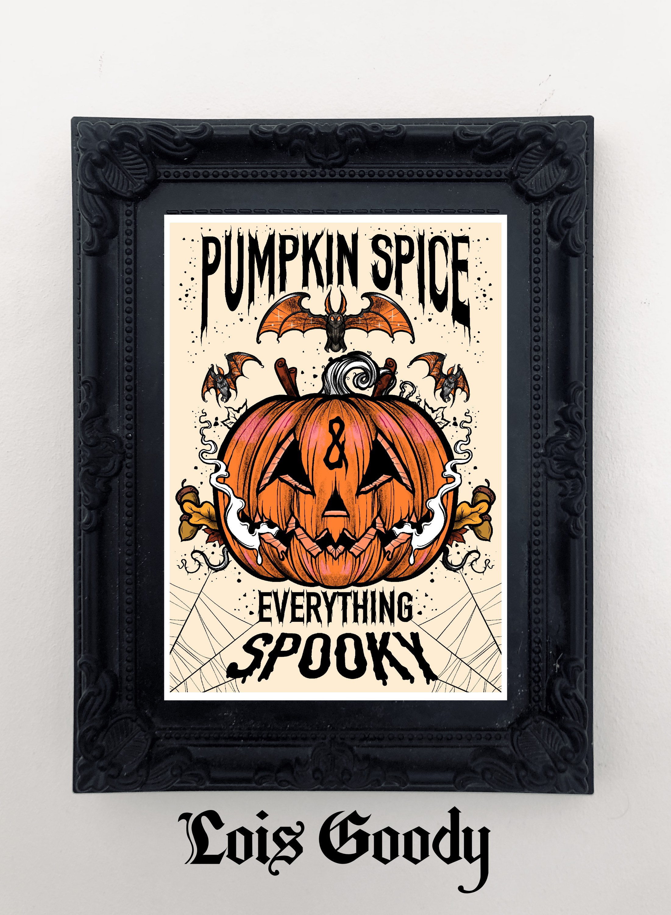 Pumpkin Halloween Tattoo 2022 Pumpkin Spice And Everything Spooky Art Print Tattoo Etsy India
