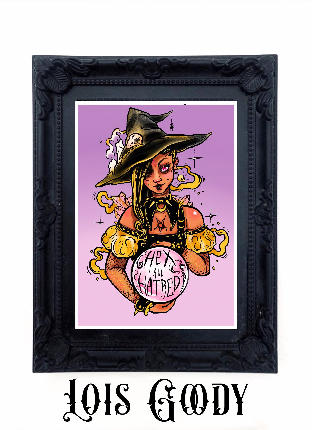 Buy Hex All Hatred Witch Art Print, Pastel Goth, Pin Up