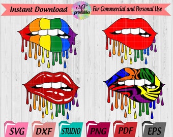Download Rainbow Lips Svg Etsy