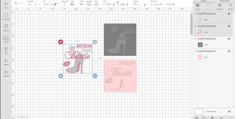 Download Rhinestone template svg Birthday DivasDigital transfer | Etsy