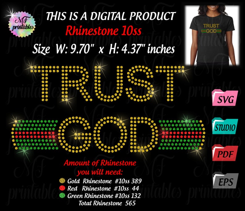 Download Trust God Rhinestone svg for cricut silhouette rhinestone ...