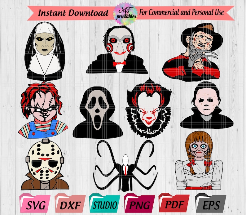 Download Bundle Horror Movie Svg Terrifying Halloween characters | Etsy