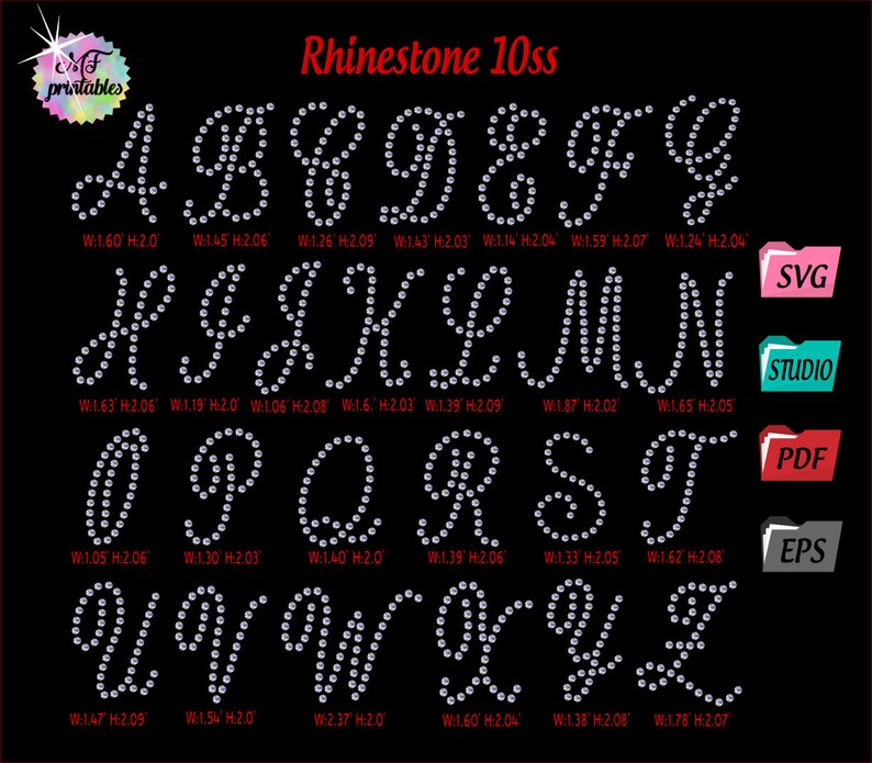 Download Rhinestone Svg Cursive fontRhinestone Font svgCapital | Etsy
