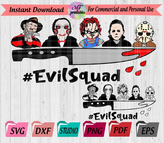 Download Horror Movie Svg Evil Squad Svg Horror Team Svg Halloween Etsy