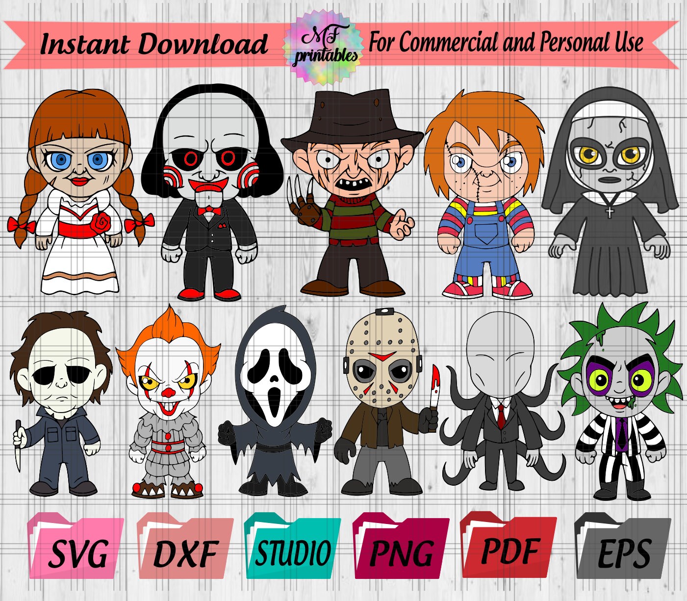 Bundle Horror movie svg babies Horror CharactersHalloween | Etsy