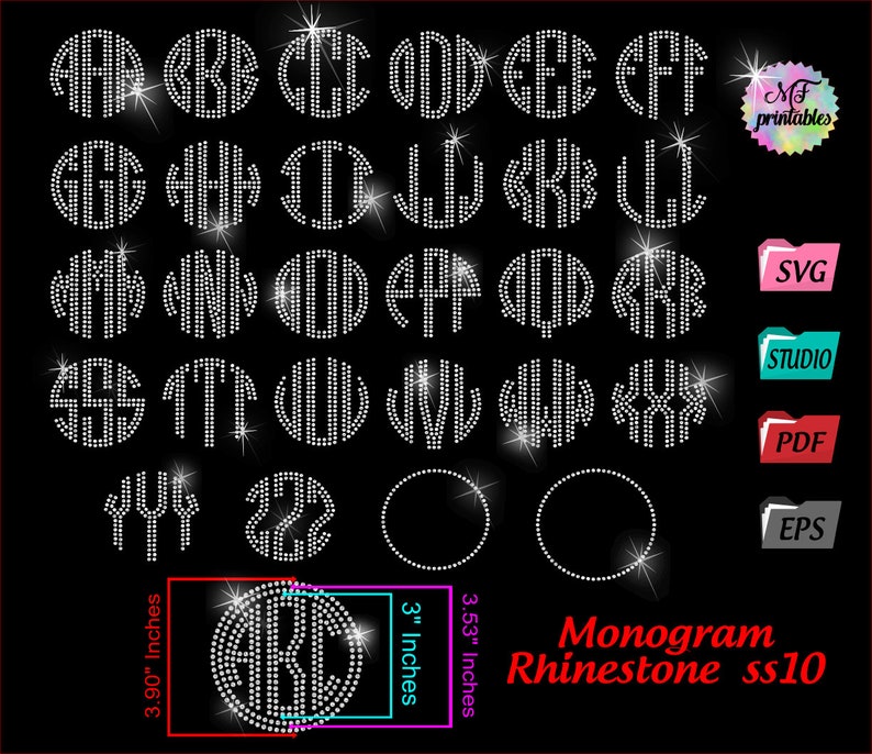 Download Rhinestone font svg Rhinestone monogram svg Rhinestone | Etsy