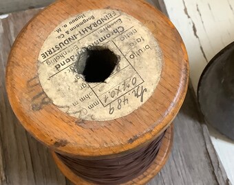vintage Drahtspule Holz Industrie Shabby Loft Deco