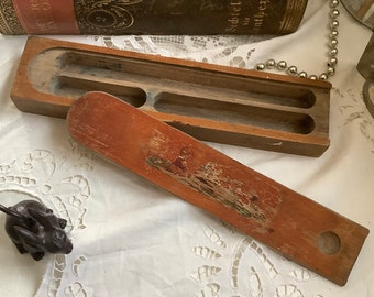 antieke houten pennendoos