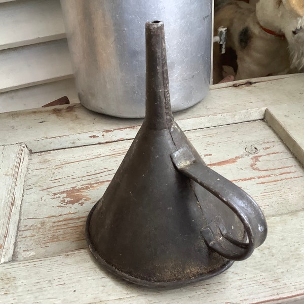 antique metal funnel great patina