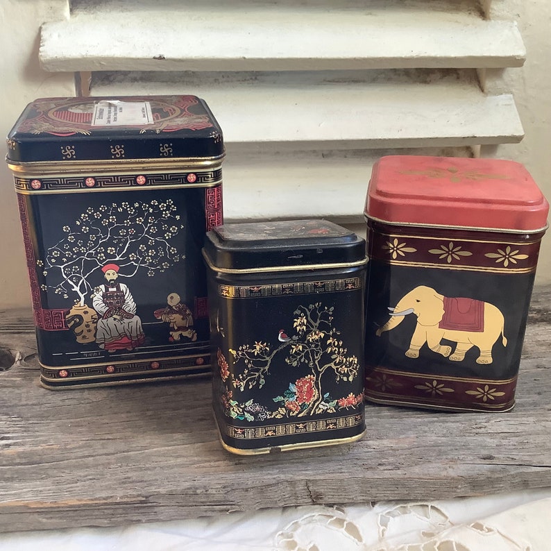 Set of 3 tea caddies Asia style image 10