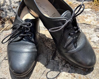 80er Jahre handgemachte Leder Stepptanz Schuhe Gr.38 Damen