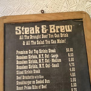 VINTAGE menukaart leisteen bord Engelse pub