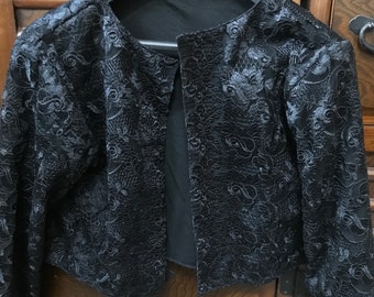 Womens Black Lace Bolero, Jacket With 3/4 or Short Sleeves UK Sizes 8 ...