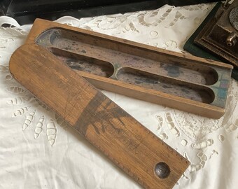 antique wooden stylus box