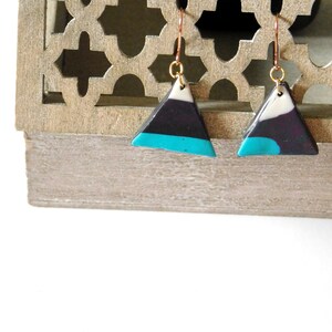 Triangle-shaped polymer clay earrings