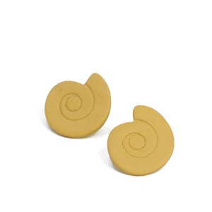 Mustard Spiral Earrings - Handmade