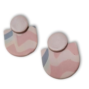 Eos earrings, polymer clay, dangling earrings, handmade earrings, lightweight earrings, gift for her. Tricolor