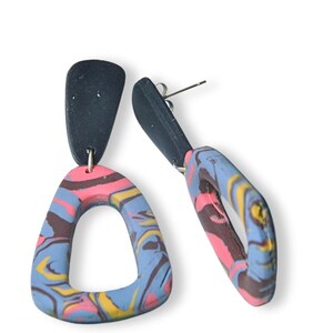 Polymer clay earrings, handmade earrings, Flora earrings, dangle earrings, multicolored earrings