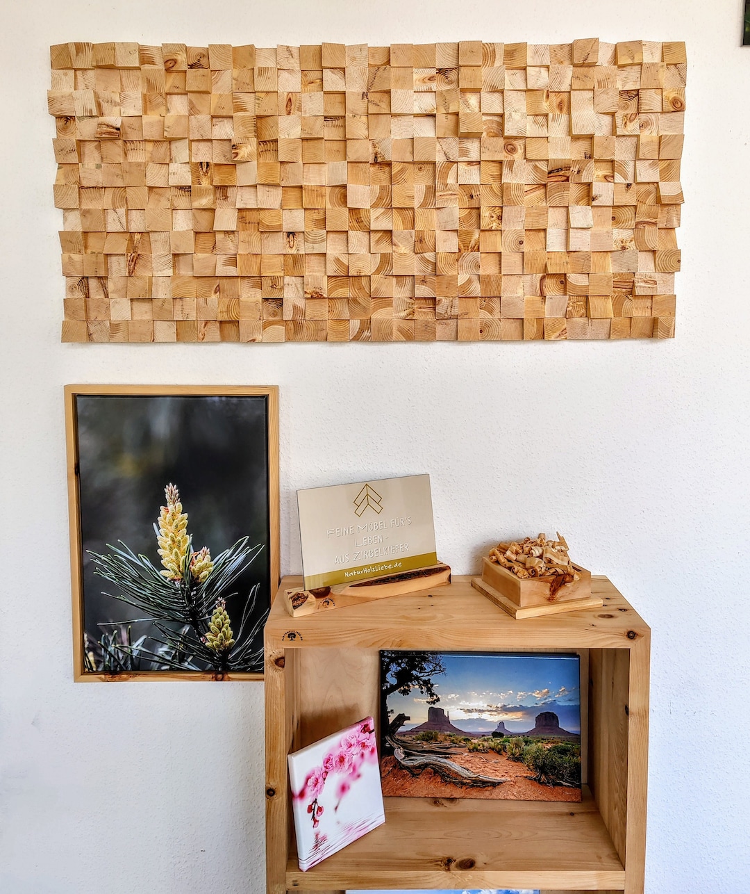 Swiss Pine Wood Wall Decor Acoustic Panel 3D Wood Wood Mosaic Sound