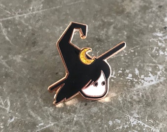 Glitter witch pin