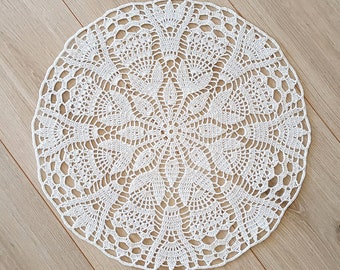 Ø 38 cm Häkeldeckchen Zierdeckchen Doily natur