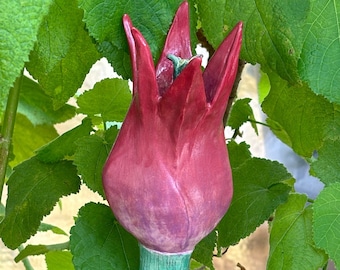 Keramik Gartenstecker Blüte Tulpe Steinzeug