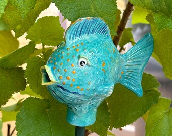 Keramik Fisch klein Garten frostfest