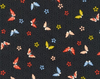 Patchwork fabric cotton butterfly butterfly black colorful