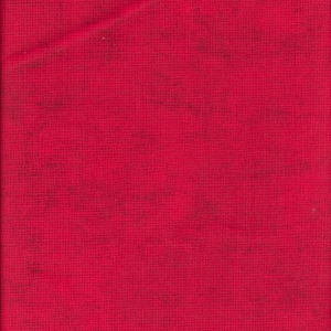 Könnte beinhalten: Nahaufnahme eines roten Stoffes mit einem strukturierten Webmuster. Der Stoff hat ein leicht verblasstes Aussehen, wobei dunklere Rottöne subtile Variationen erzeugen. Der Gesamteffekt ist eine satte, einfarbige Farbe, geeignet für Textilprojekte.