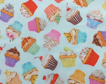 Patchwork Stoff Baumwolle Muffin Kuchen Törtchen bunt farbig