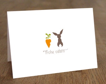 Folding card Happy Easter - Hare with carrot