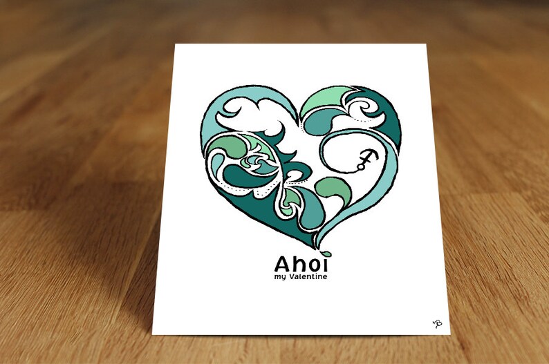 Postkarte Ahoi my Valentine Bild 1