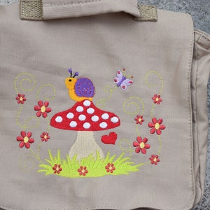 Kindergarten bag / backpack Mushroom and snail image 1