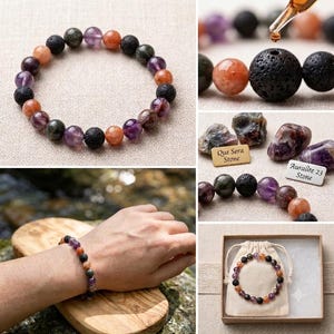 Auralite 23 aromatherapie-armband: etherische olieverspreider van lavasteen
