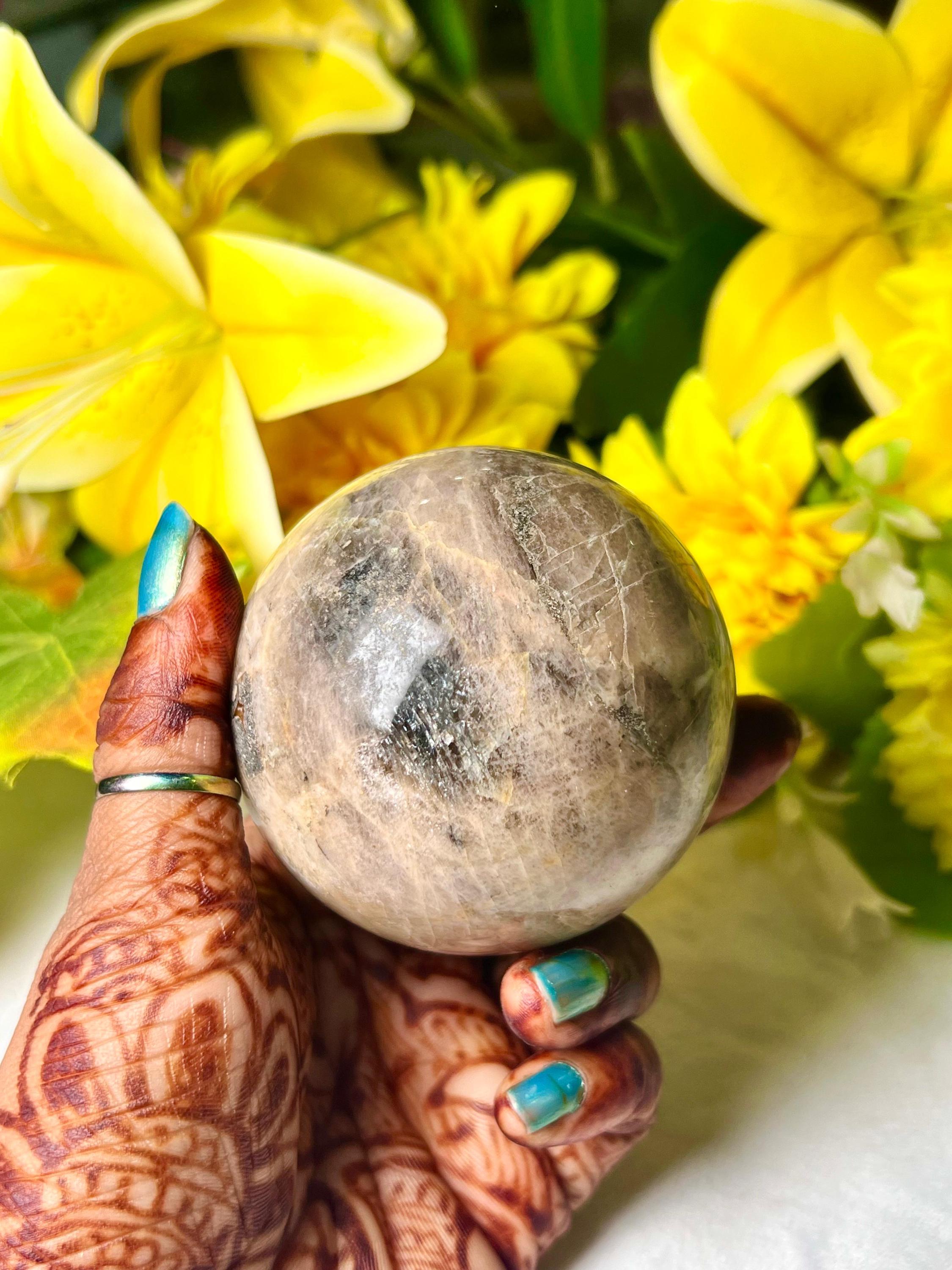 ブラックムーンストーン スフィア 430 グラム 69 MM - Etsy 日本