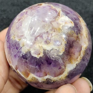 Auralite 23 Crystal Sphere: Red Hematite Tip, Record Keeper - 147 Grams