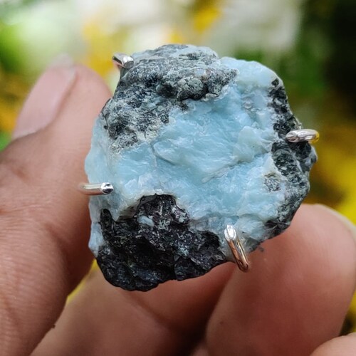 Dominican Republic Larimar Dolphin stone Adjustable Made shops With 92.5 Sterling Silver Ring Precious and Semi Precious Mini Stone Ring 67 CARAT