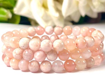 8 MM Pink Petalite Stone Round Bead Stretchable Bracelet