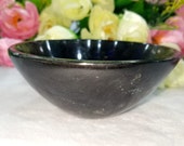 Black Tourmaline Stone Natural Gemstone Hand Carved Bowl 3 Inch Reiki Healing Balancing Energy, Devotional Focus Spiritual Chakra Stone