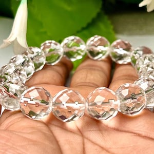 12MM Phenakite / Phenacite Faceted Stone Bracelet Record Keeper AAA+++ Phenakite Ascension Stone