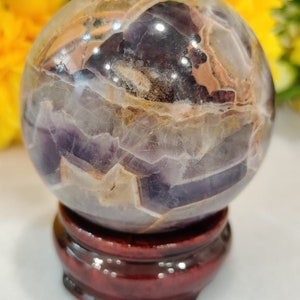 Auralite 23 Crystal Sphere: Red Hematite Tip, Record Keeper - 430 Grams